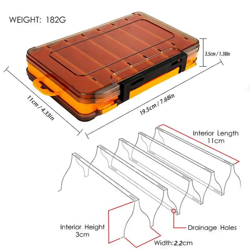 Doublex Sided Fishing Tackle Box 14 Cells Bait Lure Hook Storage Box Fishing Tool Accessories Storage Box For Wobblers image 4