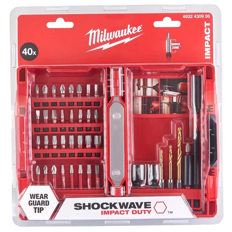 Milwaukee 4932492004 Impact Drivers 40 Pieces Hexagon Antirust Tool Set Protect MILWAUKEE Power Tool Accessories