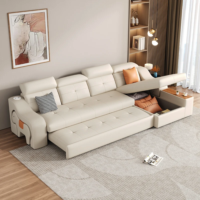 

Multi functional sofa bed, foldable dual-purpose small living room, 2023 new storage and charging creative sofa