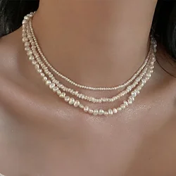 Retro Freshwater Pearl Necklace Women's French Simple Elegant Fashion Chain Necklaces