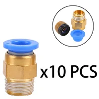10 Uds conector de aire neumático montaje PC 4mm 6mm 8mm 10mm 12mm rosca 1/4 ""1/8"" 3/8 1/2 accesorios de manguera conectores rápidos de tubería