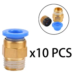 10PCS Pneumatic Air Connector Fitting PC 4mm 6mm 8mm 10mm 12mm Thread 1/4