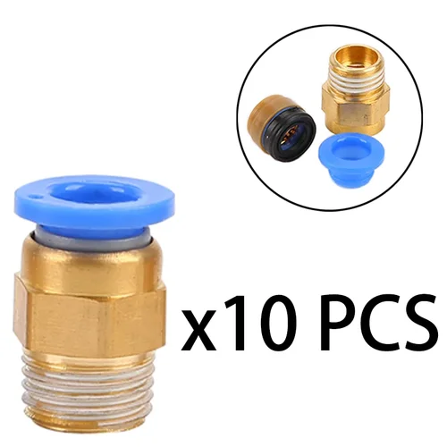 10 Uds conector de aire neumático montaje PC 4mm 6mm 8mm 10mm 12mm rosca 1/4 ""1/8"" 3/8 1/2 accesorios de manguera conectores rápidos de tubería