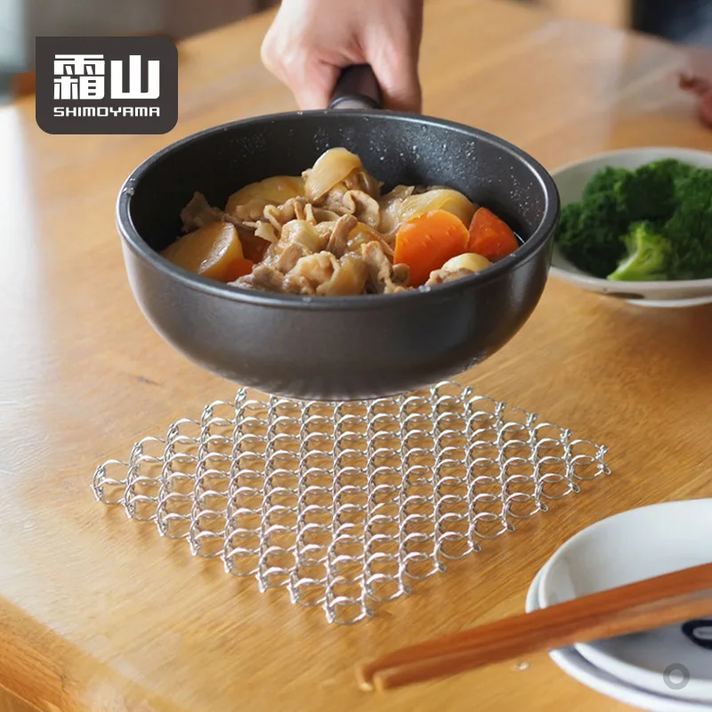 

SHIMOYAMA Afternoon Teapot Tabletop Protection Placement Metal Wire Woven Insulated Pot Mat & Pad