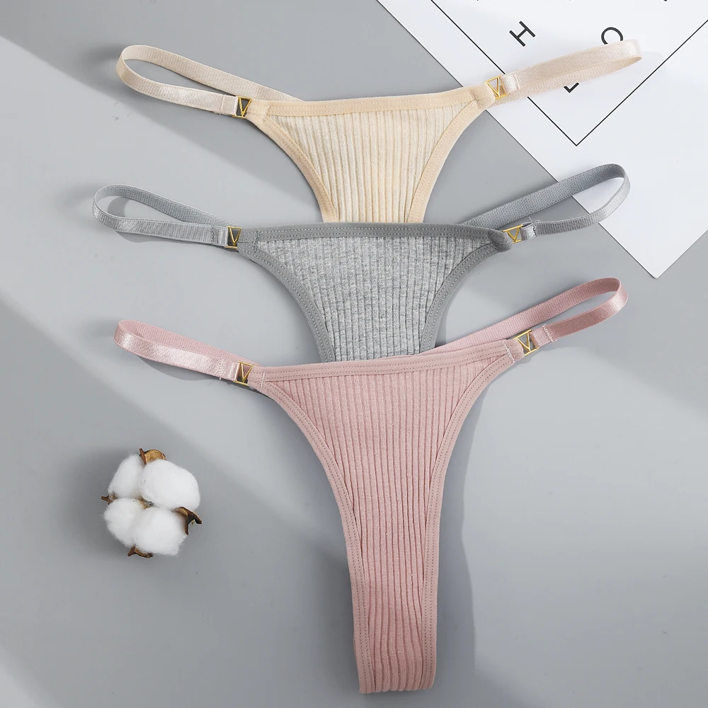 FNIO 3PCS/Set Sexy Thong Women Panties Cotton Underpants Women G-String Solid Color Female Underwear Intimates Lingerie