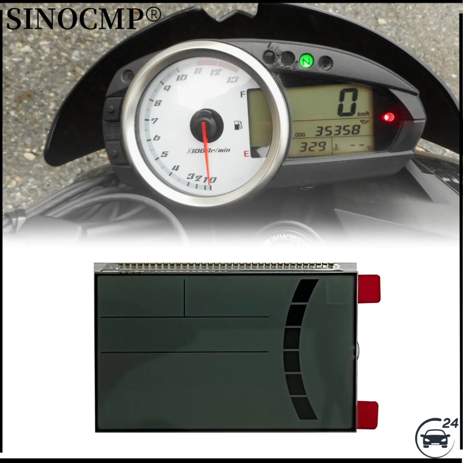 

LCD Screen Display Motorcycle Meter For Kawasaki Z1000 2007-2009 Z750 2007-2012 ZX6R 636 07-08 Speedometer Instrument Car Parts