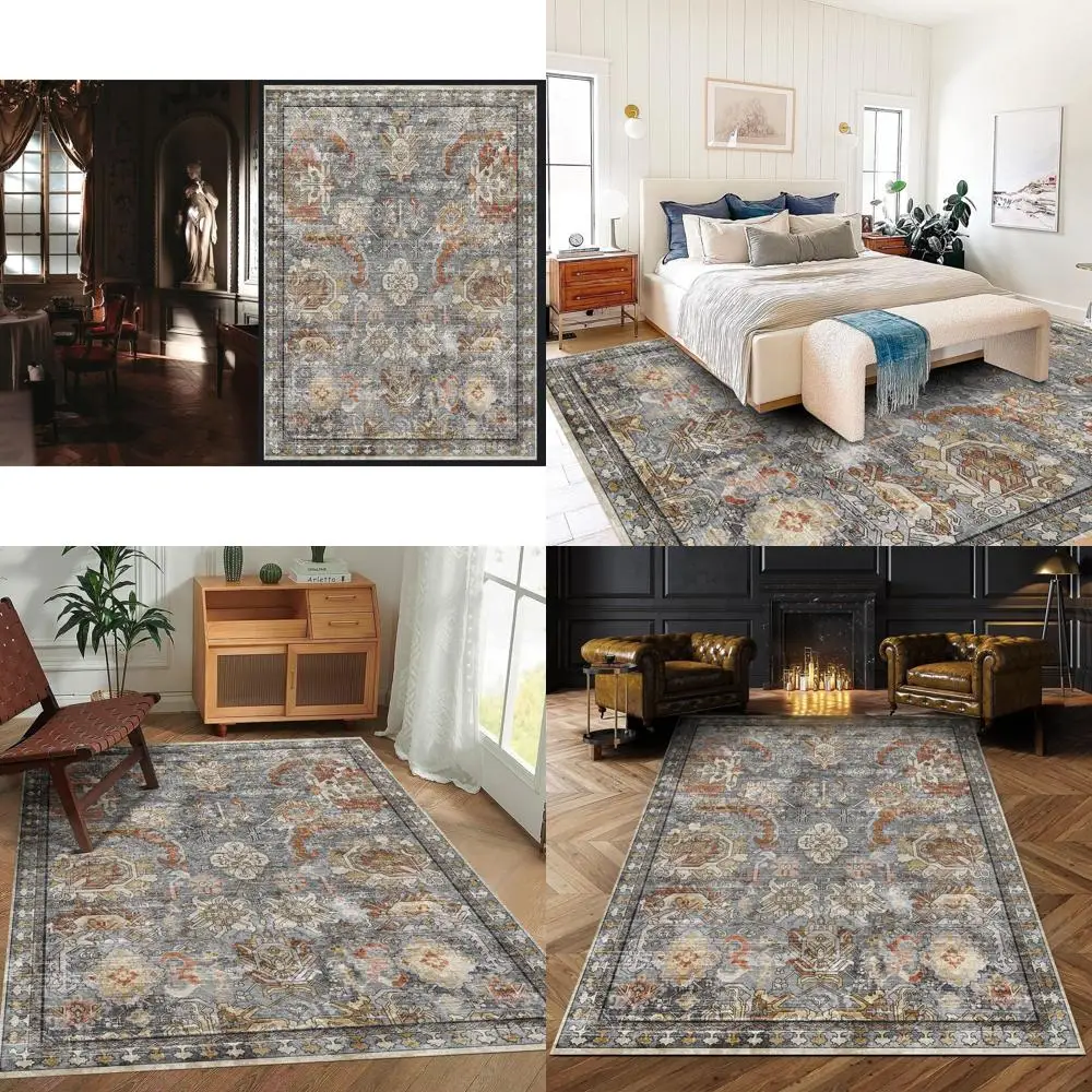 

Stain-Resistant Water-Proof Area Rugs for Living, Bedroom, Kids, and Nursery Rooms - Pet and Child-Friendly Vintage Tribal Desig
