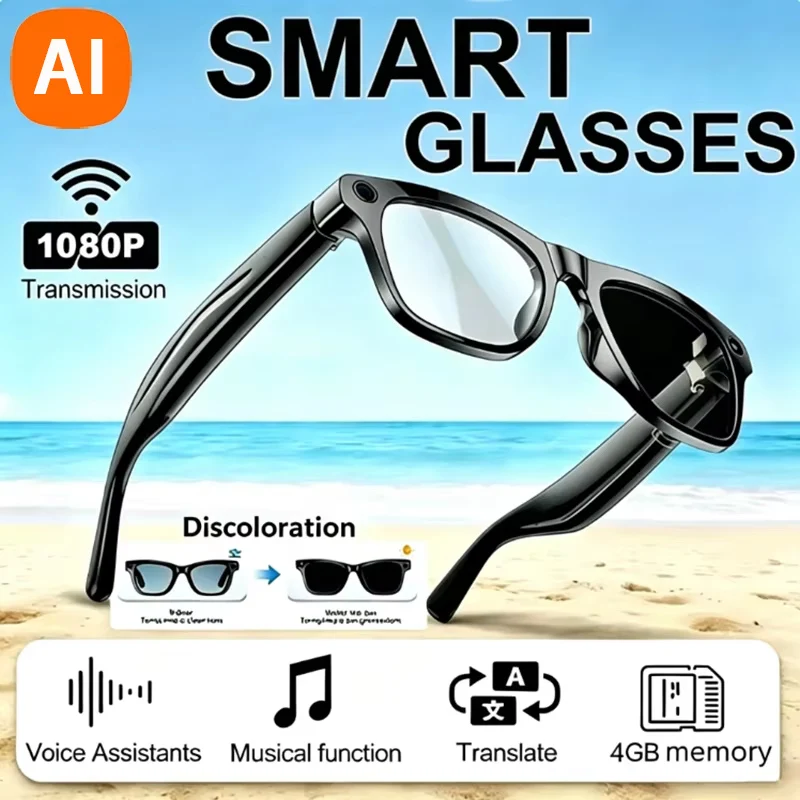 

1080P Camera AI Glasses Only Take Photos Waterproof Color-Changing Translation Smart Glasses Recording Call AI Glasses