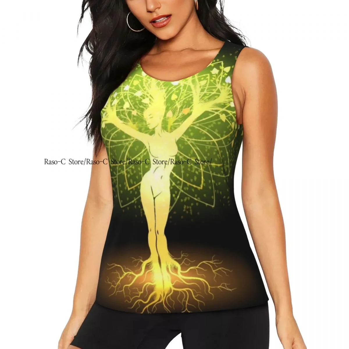 

Женская майка для йоги без рукавов, женская футболка с принтом в стиле фэнтези, быстросохнущий спортивный жилет для бега, рубашки для йоги