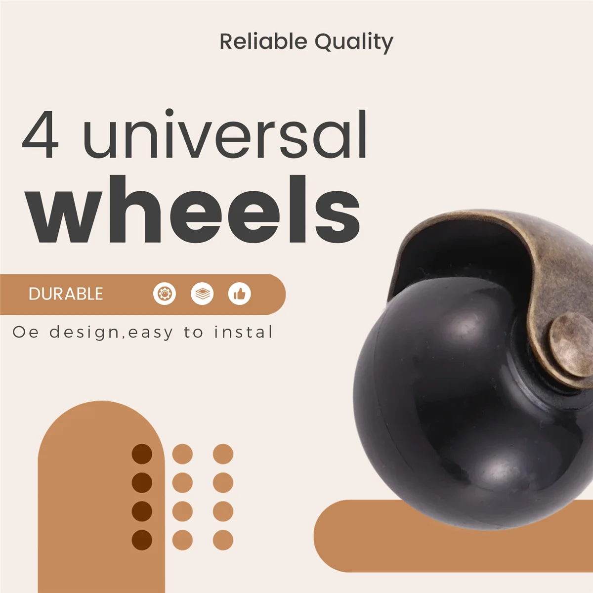 The New 1.5Inch Ball Casters Wheels for Furniture Casters Set of 4 with 8 x 38mm Mounting Stem Sleeve Socket Insert Replacement