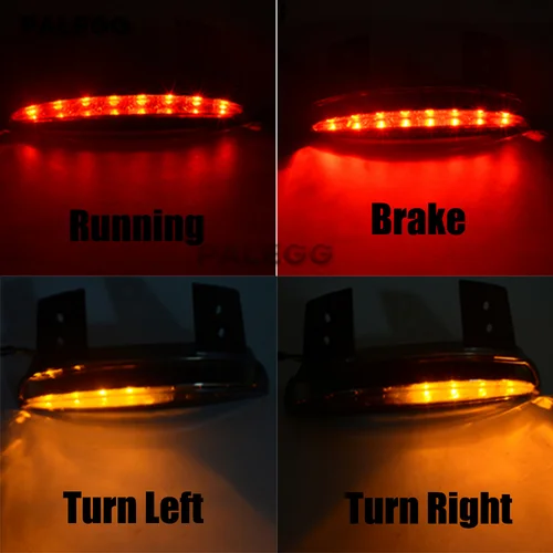 Imagen 2 del producto Lámparas de luz trasera para motocicleta, señal de giro, guardabarros trasero izquierdo y derecho, luz trasera de freno para Harley Touring Sportster XL 1200 883