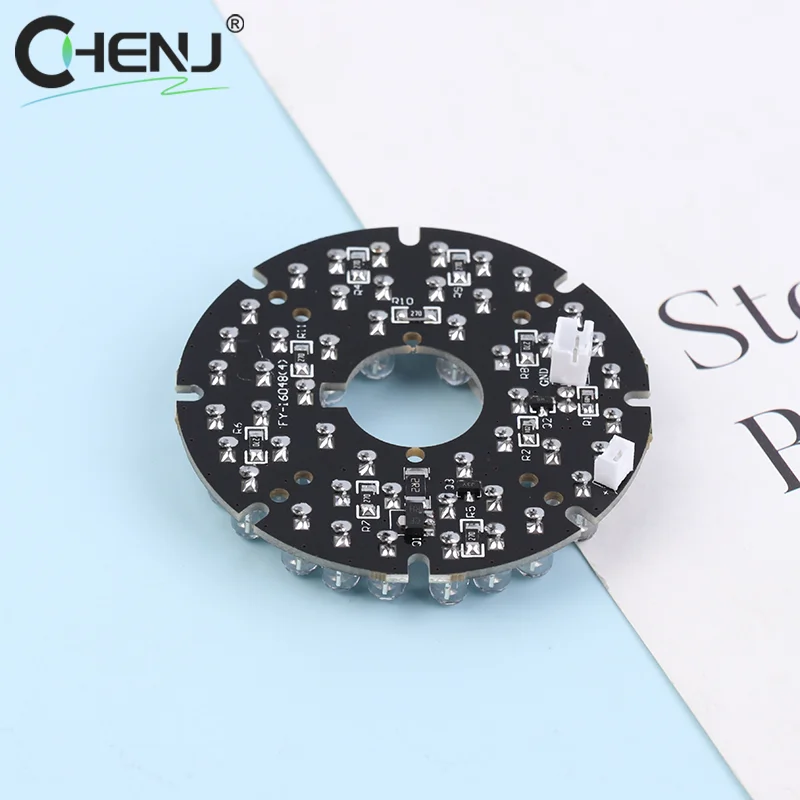 48pcs-LED 850NM Illuminatore IR Scheda a infrarossi Lampada per visione notturna per 50 CCTV Telecamera di sorveglianza Diametro alloggiamento 60MM