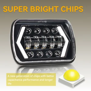 Beacon kare, dikdörtgen, LED için, dönen tek DRL led'li, 5x7 Far için en iyi 10 satış, jeep xj, - №8