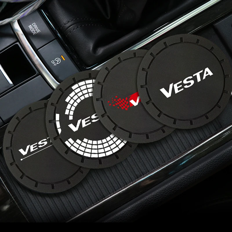 Car Coaster Water Cup Non-Slip Silica Gel Pad Holder Mat For Lada Vesta 2023 sw cross 2019 Styling Accessories