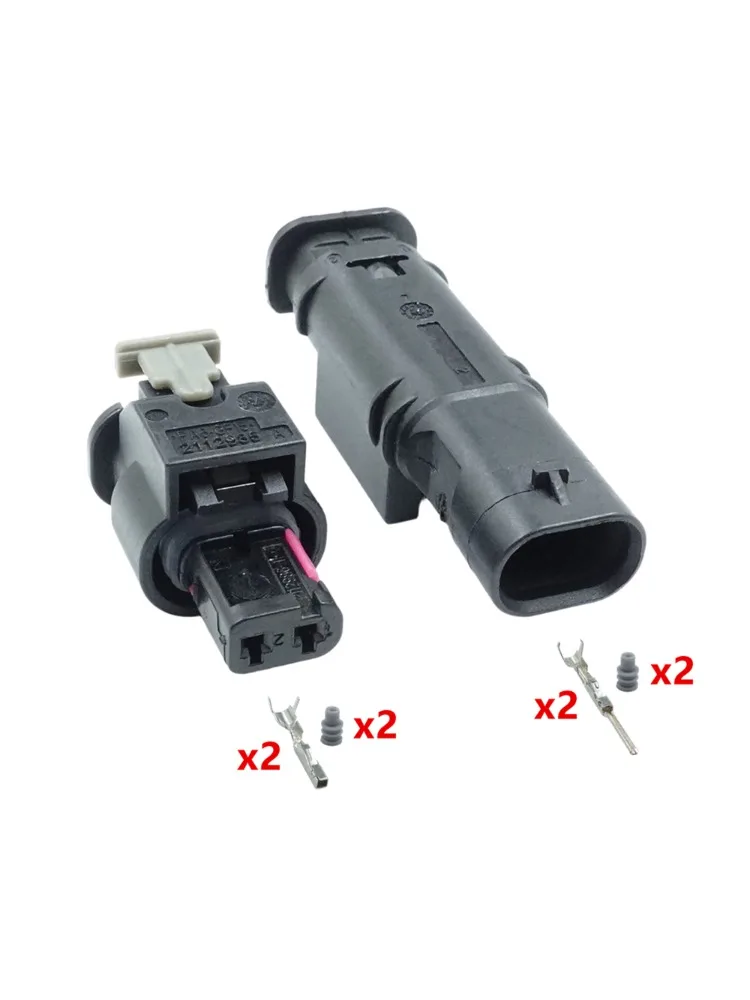 Fils de connecteur d'injecteur de carburant automatique à 2 broches, prise de capteur d'impact étanche pour VW Audi 2-1703498 0-2112986-1 1-1718643-1 4F0973702