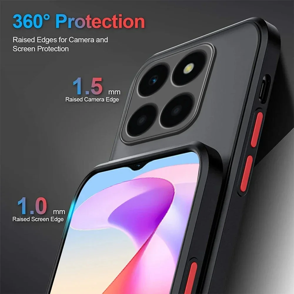 Matte durchscheinende Hartschale für Huawei Honor X8 X9B X9A X6S X6 X8b X8a X6a X6 70 90 Lite, stoßfeste Silikon-Rückseite – Detail 6