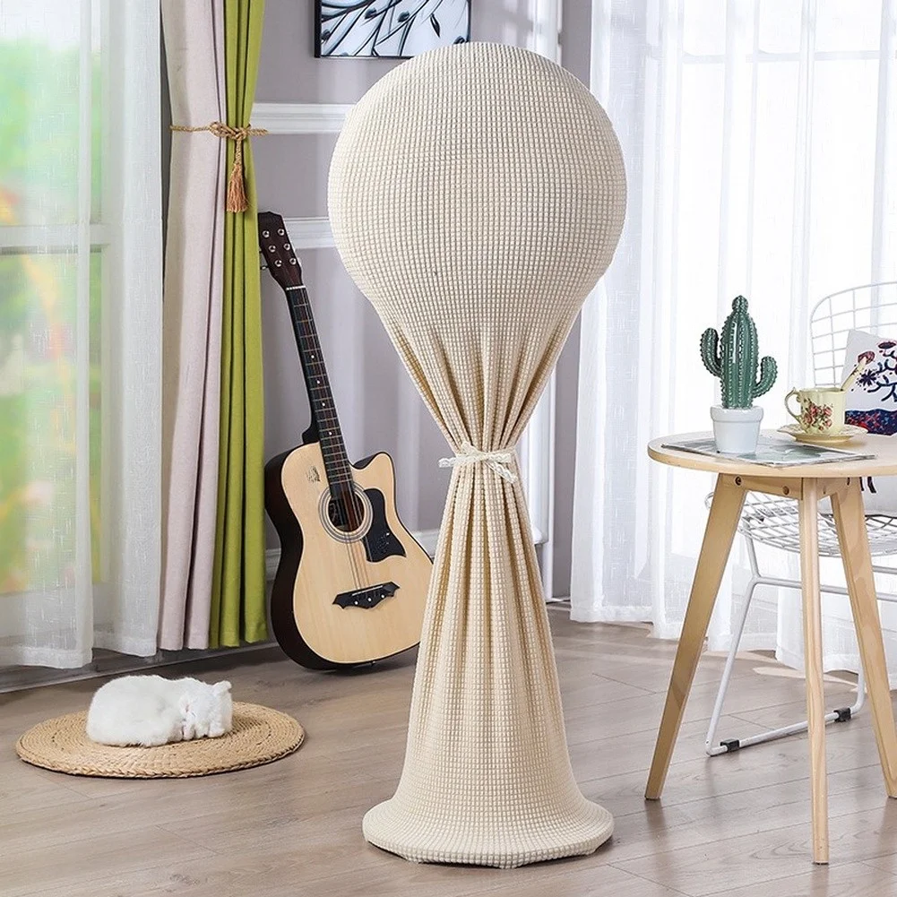 Knitted Full Coverage Floor Fan Dust Cover Elastic-Washable Polyester Fabric Protection For 16/18In Vertical Standing Fans Home