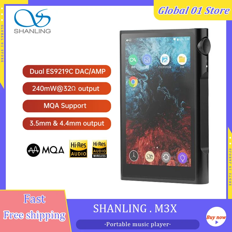 

SHANLING M3X MQA Music Player Dual ES9219C DAC Bluetooth LDAC AMP DSD256 32bit 384kHz Hi-Res Portable Player 3.5 4.4mm Output