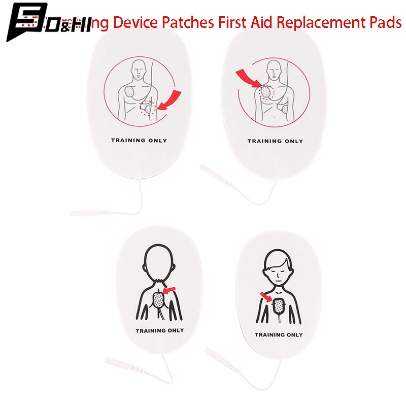 AED Training Device Patches para adultos e crianças, treinamento de primeiros socorros, almofadas de substituição, treinador universal, 1 par