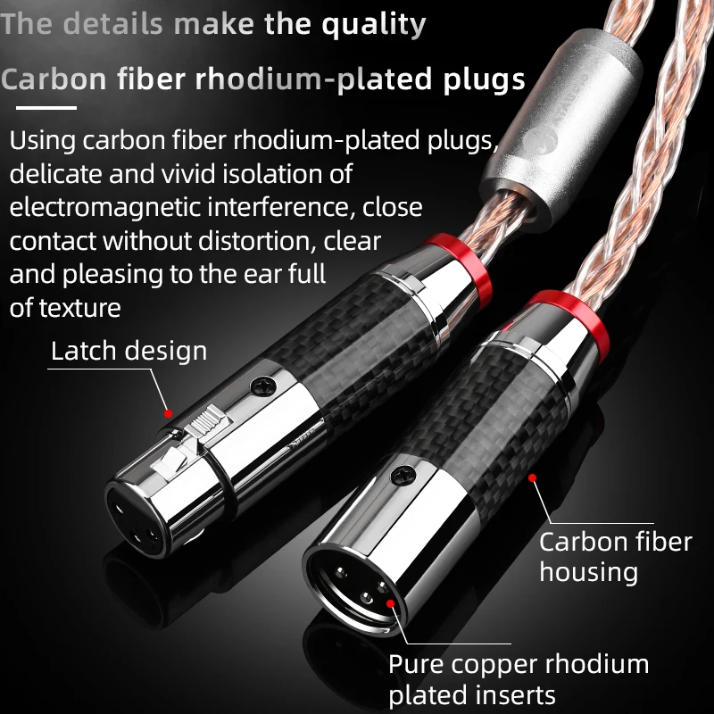 ATAUDIO HIFI XLR Cable High Purity OCC and silver mixed 2XLR Male to Female Cable to interconnection