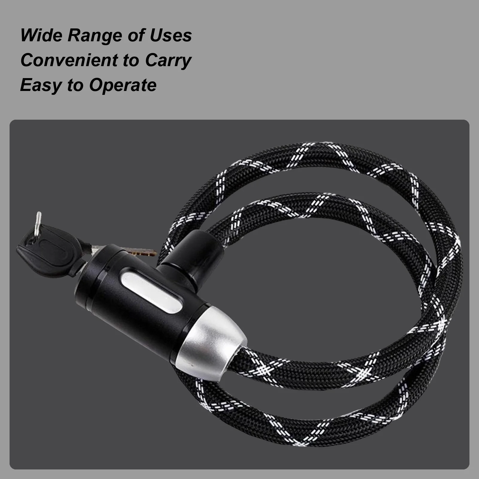 

Bike Lock Cable Waterproof Secure Cable For Bicycles Rustproof Portable Bike Lock For Road Trip Biking Motorcycle Scooter