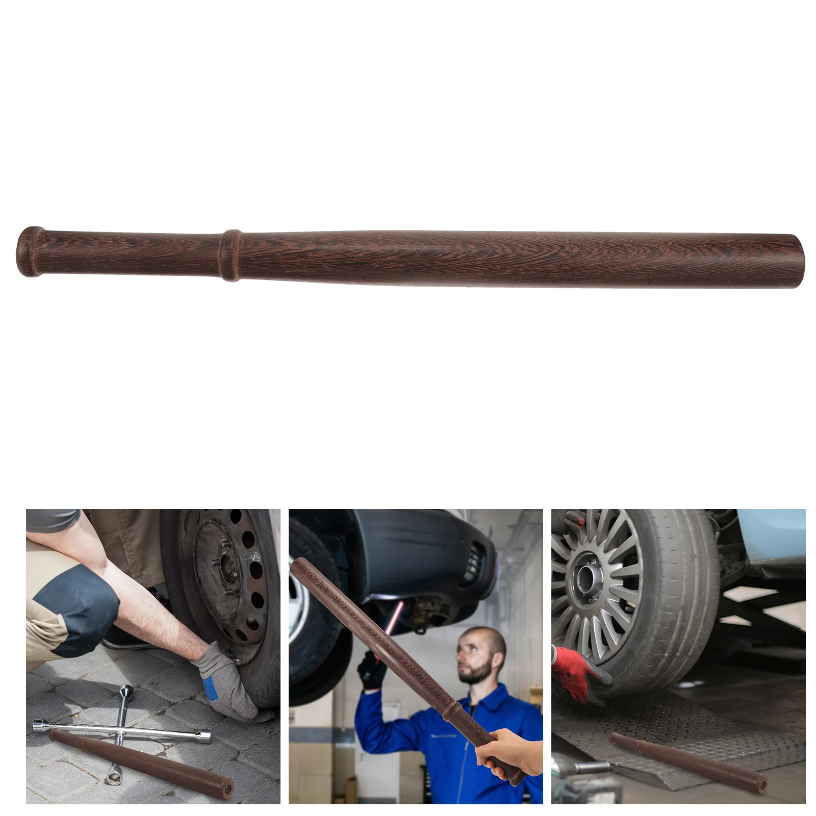 

Tire Pressure Checking Tool 55cm Wooden Bat Stick Car Truck Tire Thumper Storage Trunk Easy Use Sturdy Material