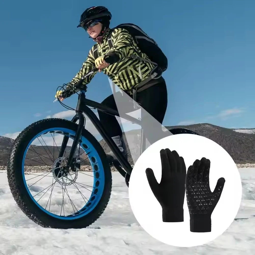 الشتاء سميكة الدافئة قفازات محبوكة للرجال والنساء شاشة تعمل باللمس مكافحة زلة قفازات ركوب الخيل قابل للغسل التزلج قفازات كاملة الأصابع