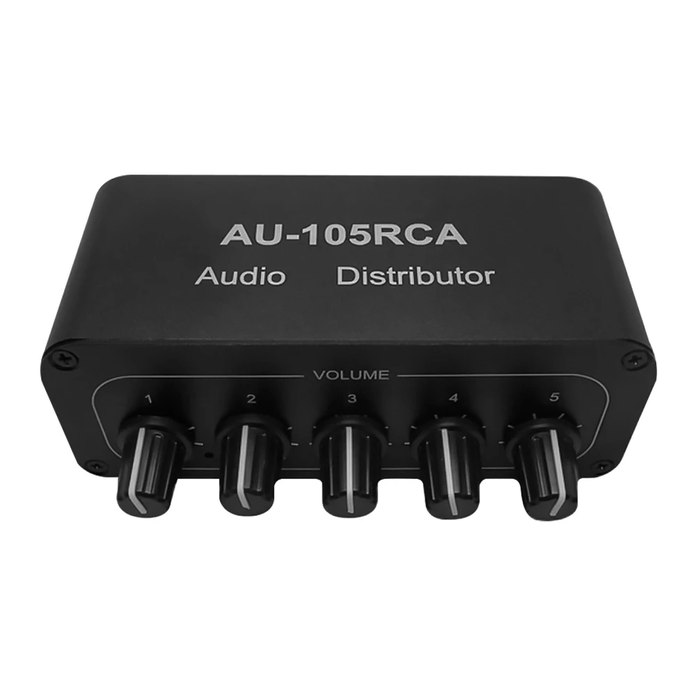 AU-105RCA ผู้จัดจําหน่ายเสียงสเตอริโอ Audio Mixer 1 อินพุต 5 เอาต์พุต Multi-Channel Audio จําหน่ายสําหรับ RCA Volume Controls