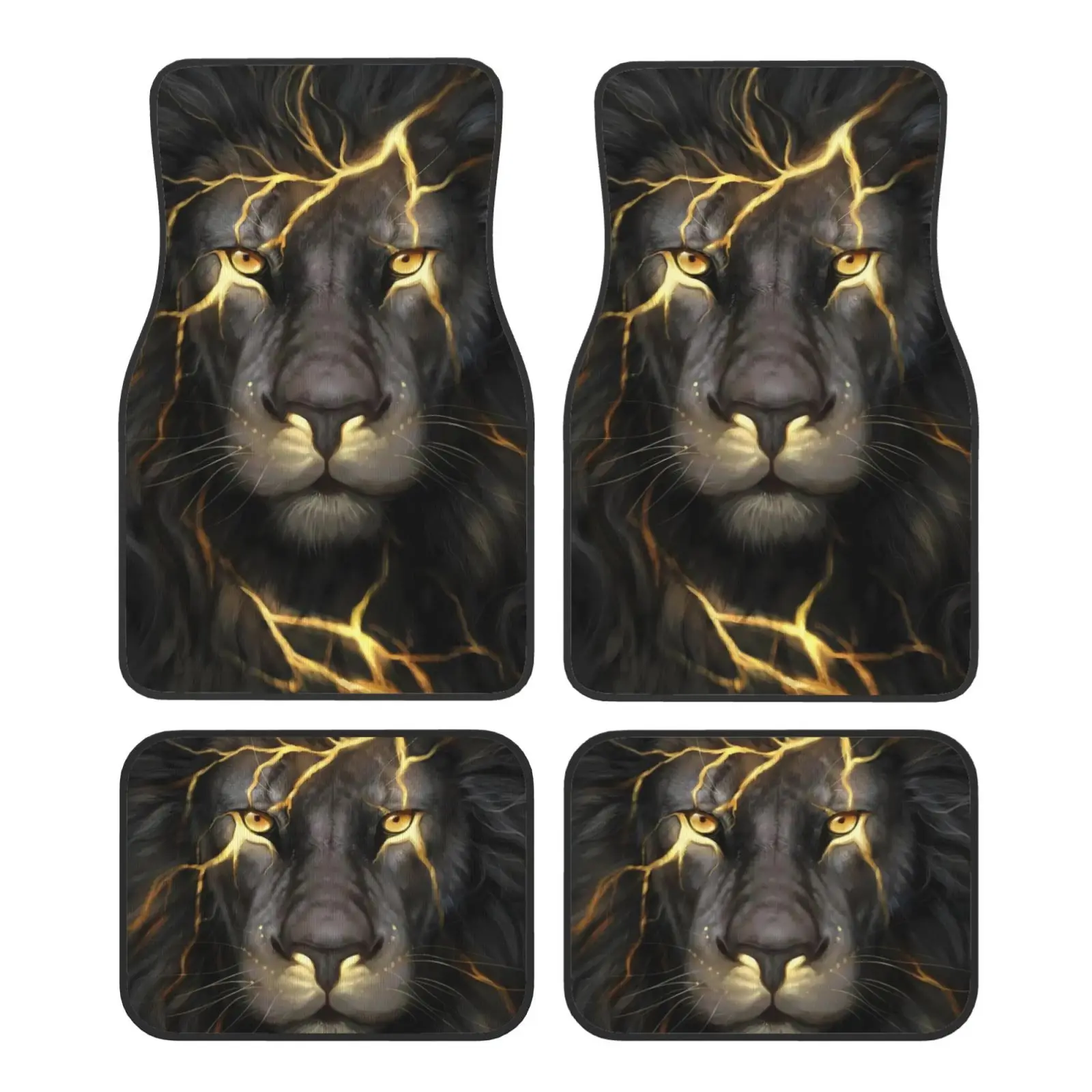 

3D Lion Pattern Car Floor Mat 4-piece Set for Both Men's and Women's GM Non Slip Floor Mats