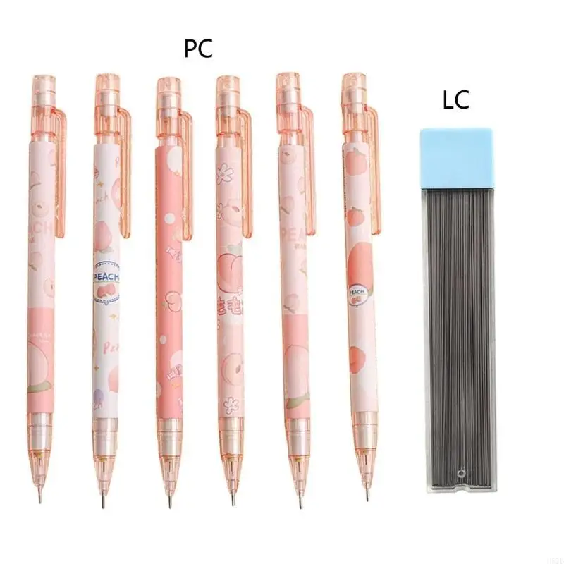 6 Pieces Mechanical Pencils Set Fruit Automatic Mechanical Pencils for Writing