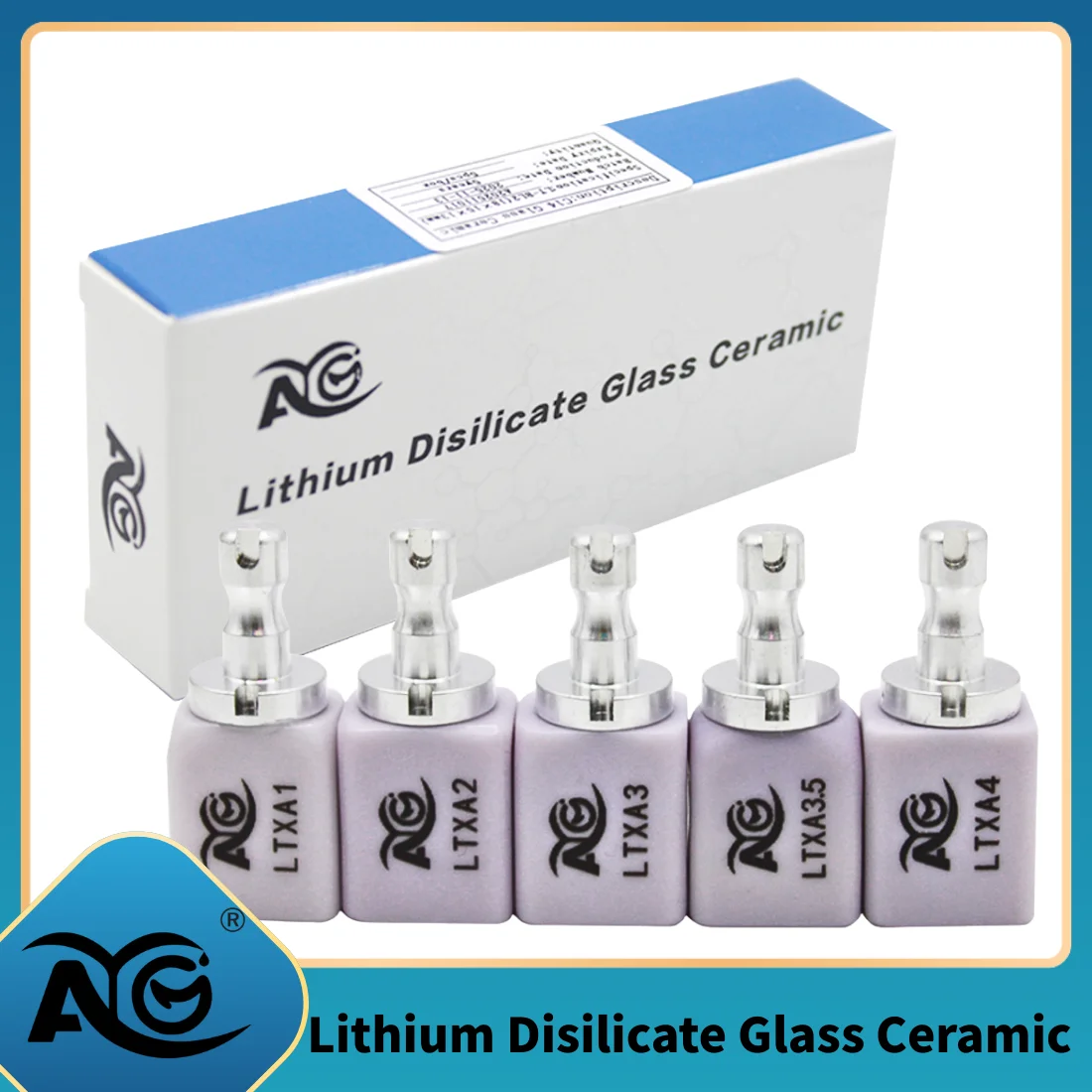 

AG Стоматологическая лаборатория, дисиликат лития C14, стеклокерамические блоки HT/LT для CAD CAM, шпон, стоматологические материалы, 5 шт./кор., стоматологическая лаборатория