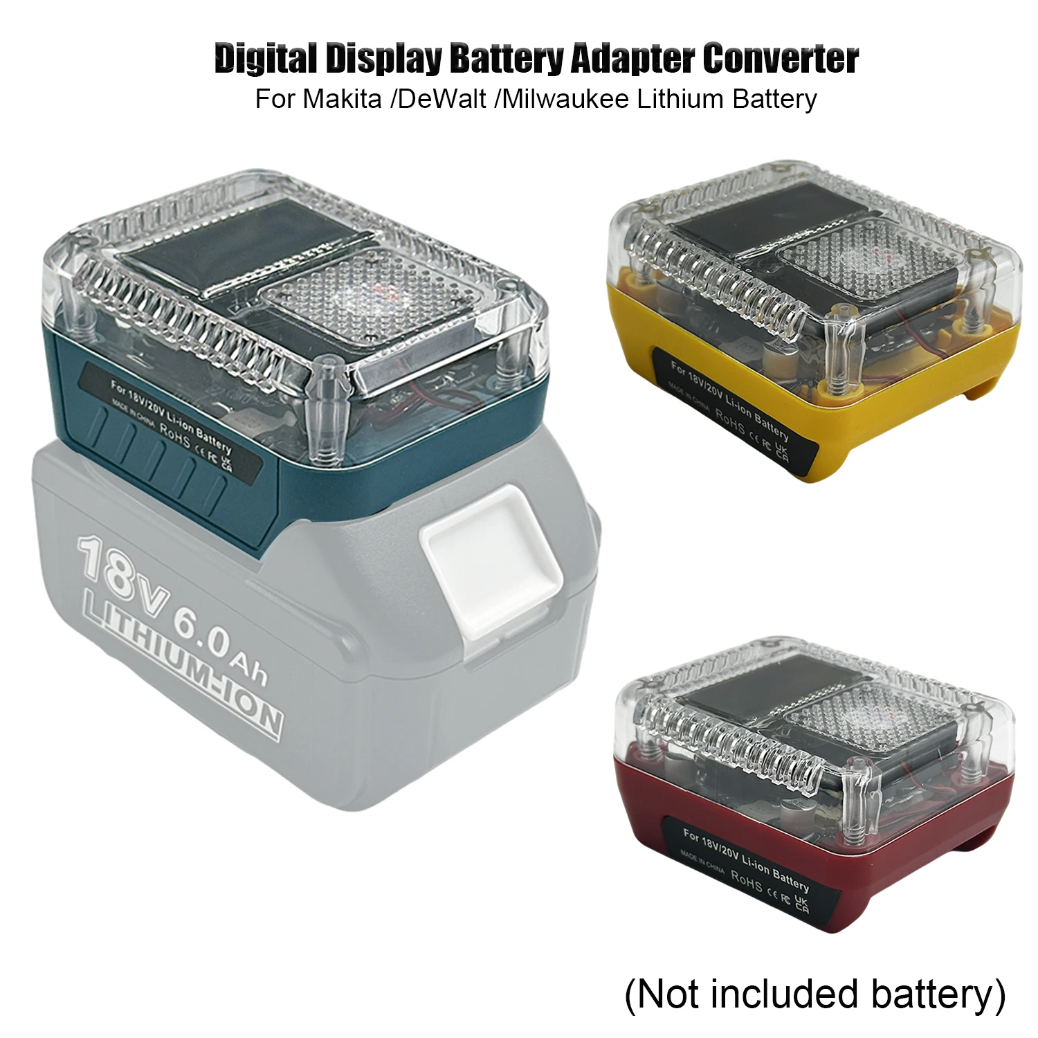 

Lithium Battery Case Adapter Converter For Makita For DeWalt For Milwaukee Charger USB Type-C Power Bank 6W