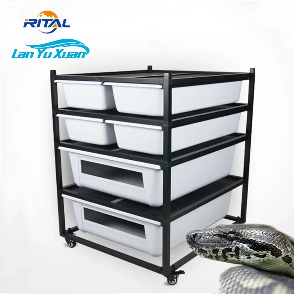 Metal reptile breeding rack PVC PP Plastic snake reptile feeding box for Tortoises Lizard Snake Crawling