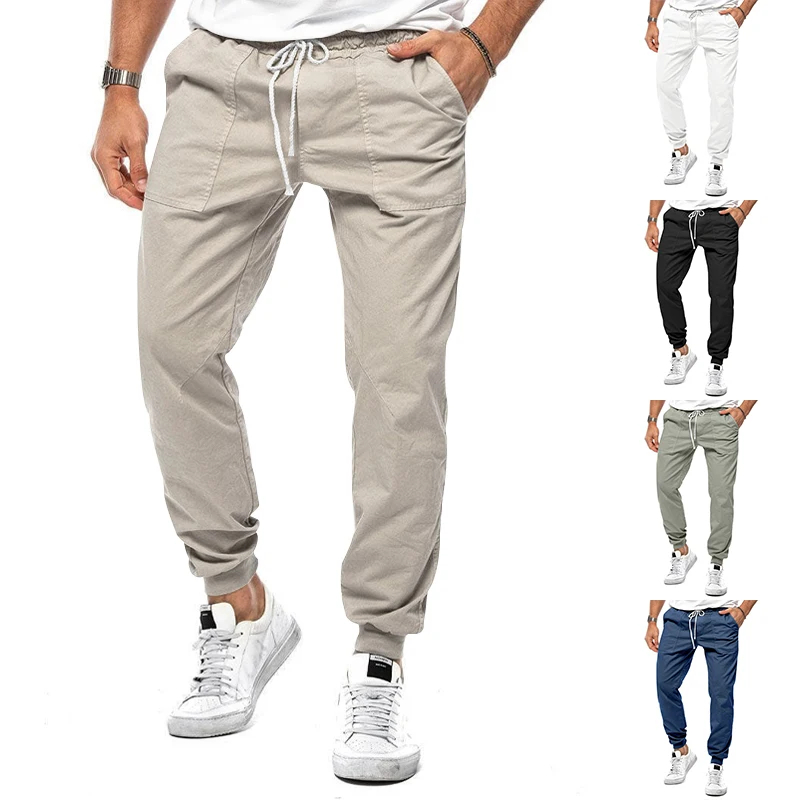 

Men's Pants Casual Classic Pull Up Multi-Functional Casual Overalls, Street Solid Color Overalls Loose Jogging Autumn Sweatpants