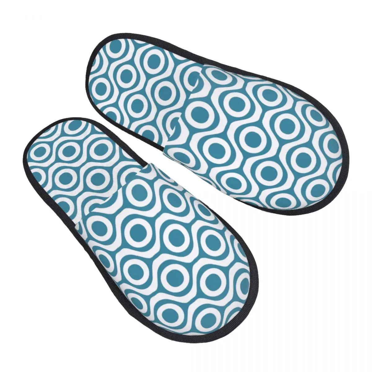 Robins Eggs Blue Dot Wave Retro Pattern Guest Slippers for Bedroom Women Custom Print House Slipper