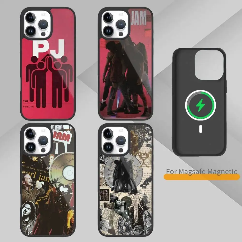 

P-Pearl J-Jam Band Phone Case For iPhone 17,16,15,14,13,Pro,Max,Plus,Magnetic For Magsafe Wireless Charging