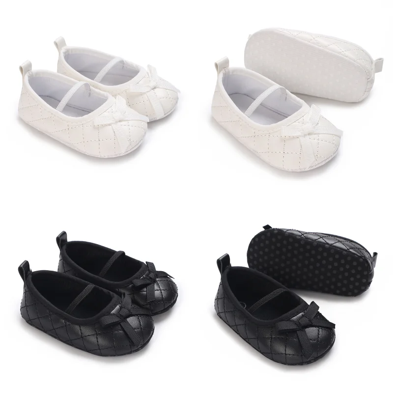 Newborn Baby Shoes Classic Fashion Mary Jane Ballet Flat Shoes Non slip Bow Baby Shoes Preschool Baptist Soft Sole Walking Shoes