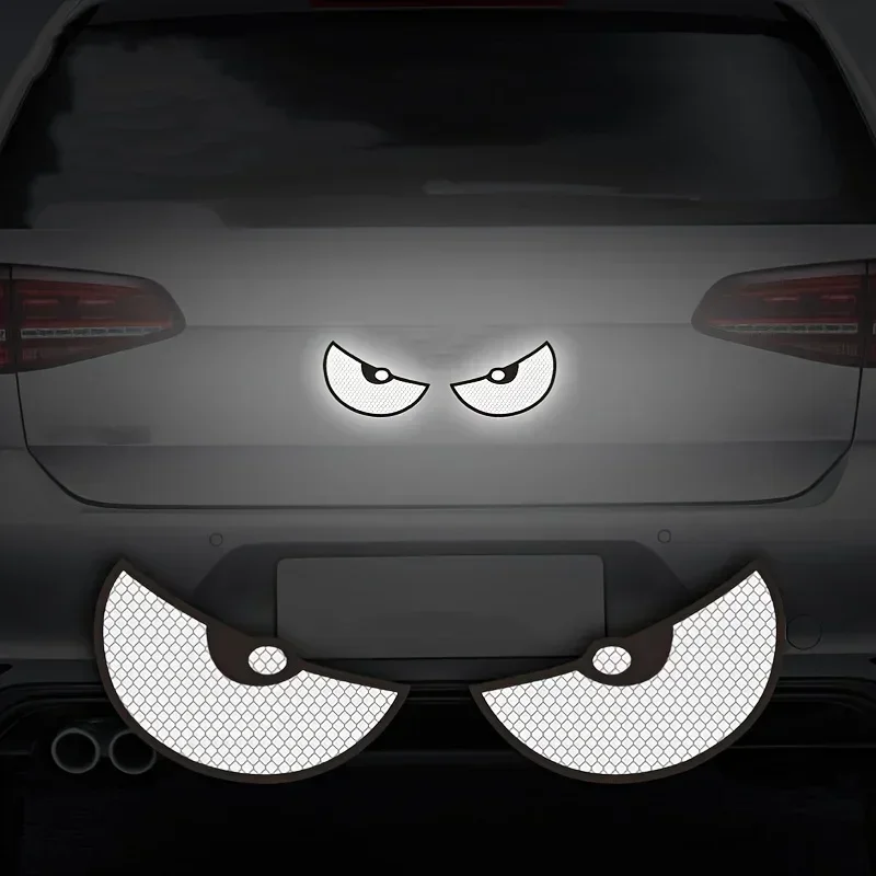 2pcs Car Demon Eye Reflective Stickers Motorcycle Improve Vehicle Visibility At Night And Driving Safety