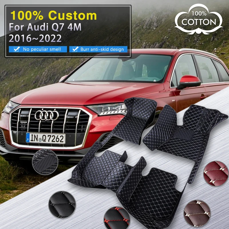 

Car Floor Mats For Audi Q7 4M 2016~2022 5 Seat Durable Carpets Luxury Leather Rug Anti Dirt Pad Mat Full Set Car Accessories