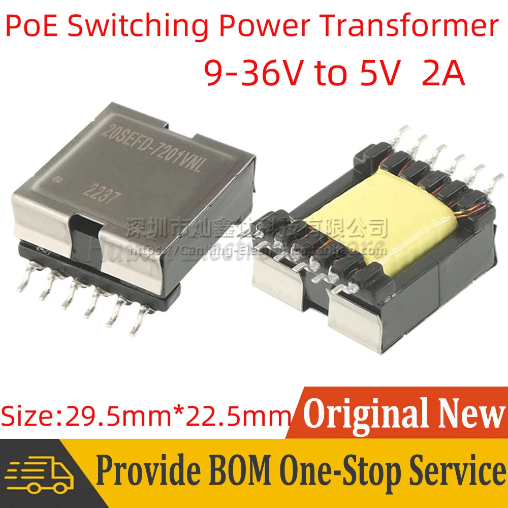 

2pcs 20SEFD-7201VNL EFD20 Type SMD POE Transformer 9V-36V to 5V 2A Switchmode Switching Power Supply Transformer