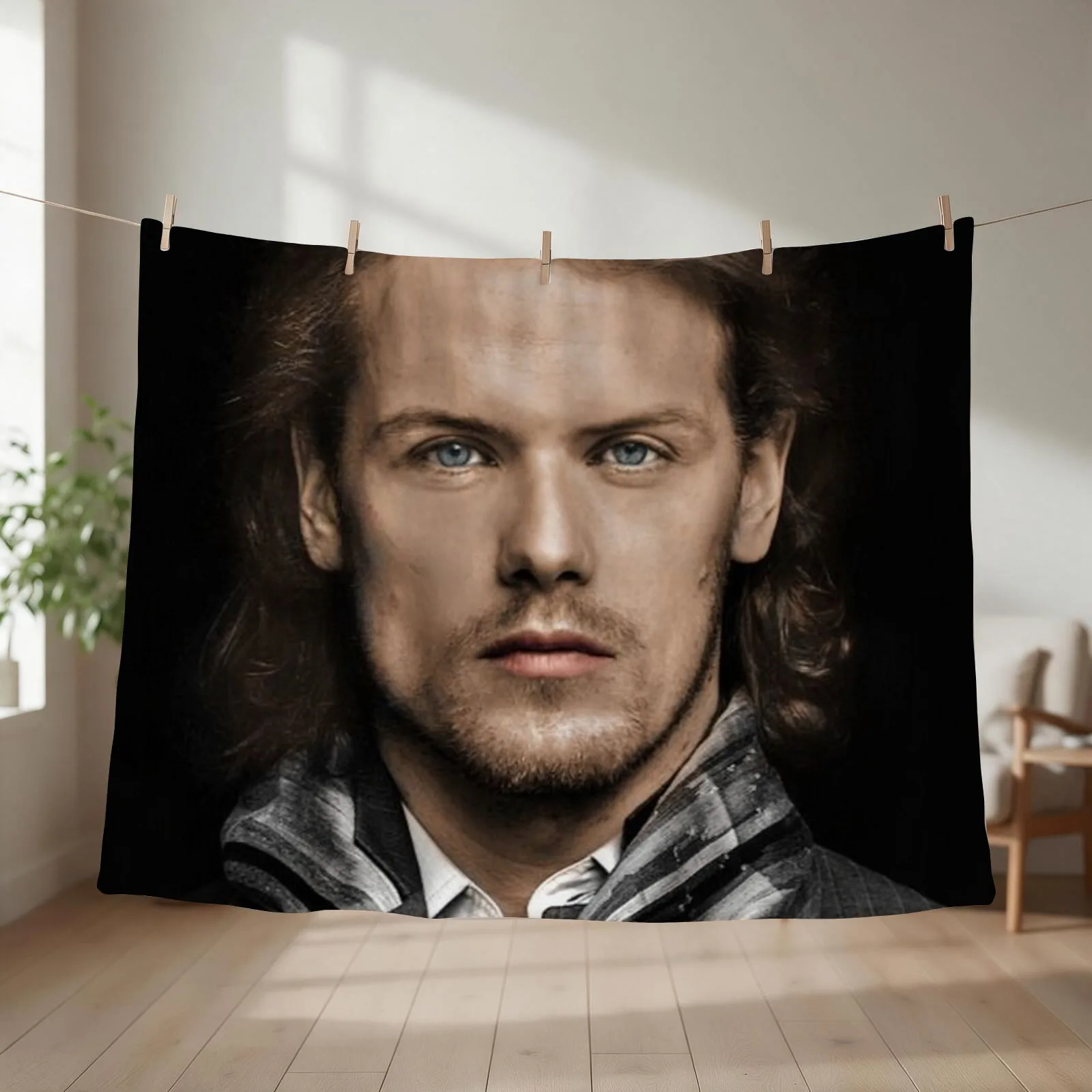 sam heughan Throw Blanket couch cozy soft plush fuzzy picnic outdoor blanket
