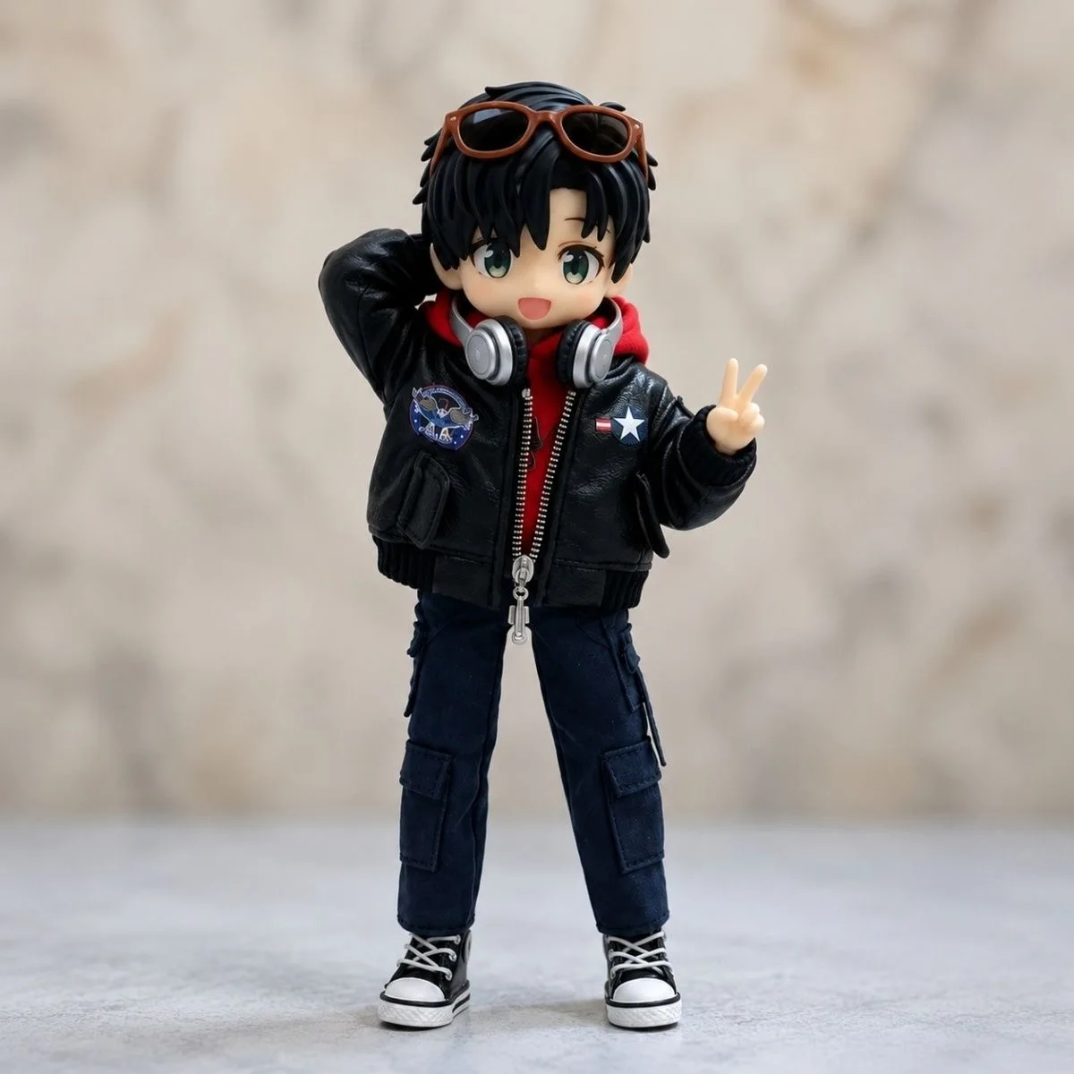 1/12 Boy Doll Outfit American Pilot Leather Jacket Set Cargo Pants Cool Teen Doll Clothes Accessories