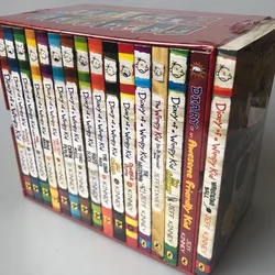 16 Books/Set English Picture Book Diary of A Wimpy Kid Comic Bridge Novel Children Daily Reading Gift Box Packing 6-12 Years
