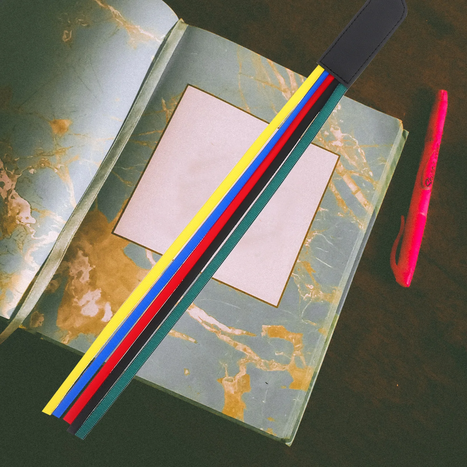 

7Pcs Bible Ribbon Bookmarks PU Decorative Page Markers for Bible Reading Book Lovers Christian Accessories Colorful