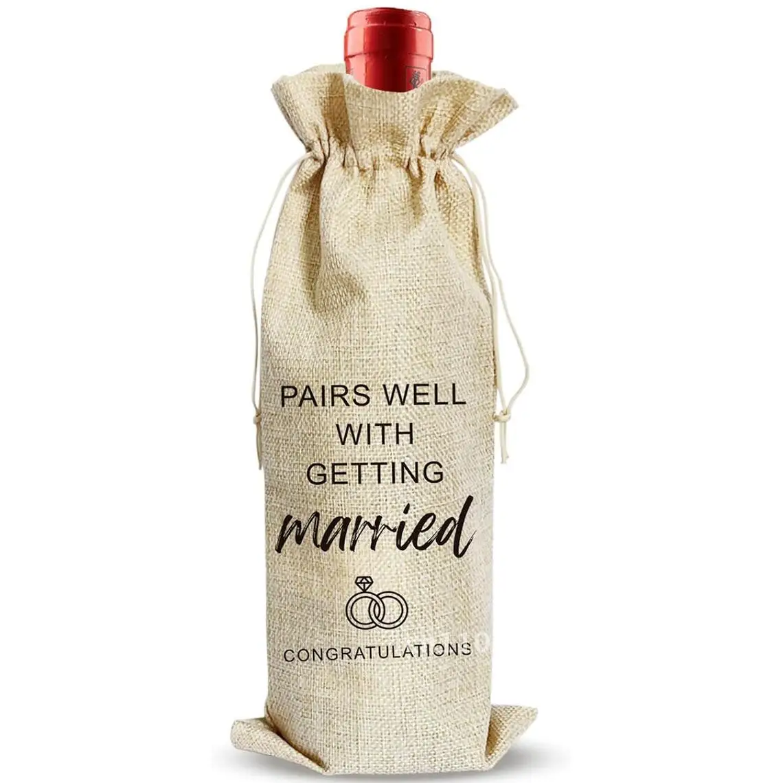 

Hot sale linen red wine glass set storage bag dust bag