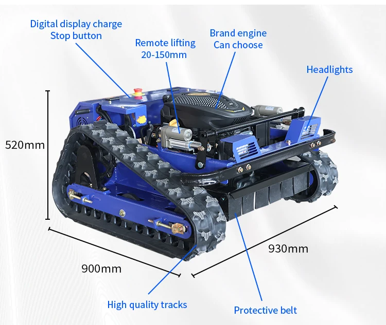 Customized Remote-controlled Lawn Mower, Self-propelled Rechargeable Mower, All-terrain Lawn Mower for Golf Courses and Gardens