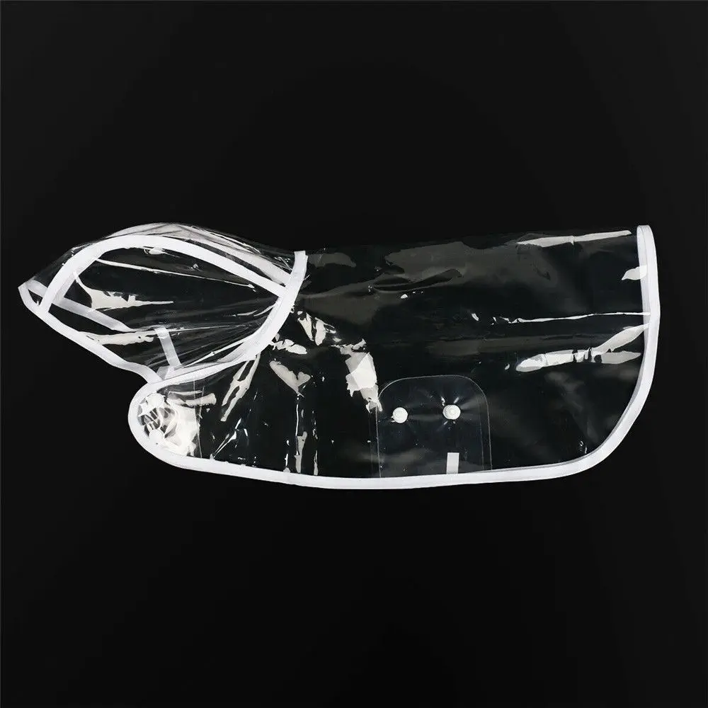 Dog Puppy Rain Coat PVC Waterproof Clear Transparent Pet Hooded Jacket