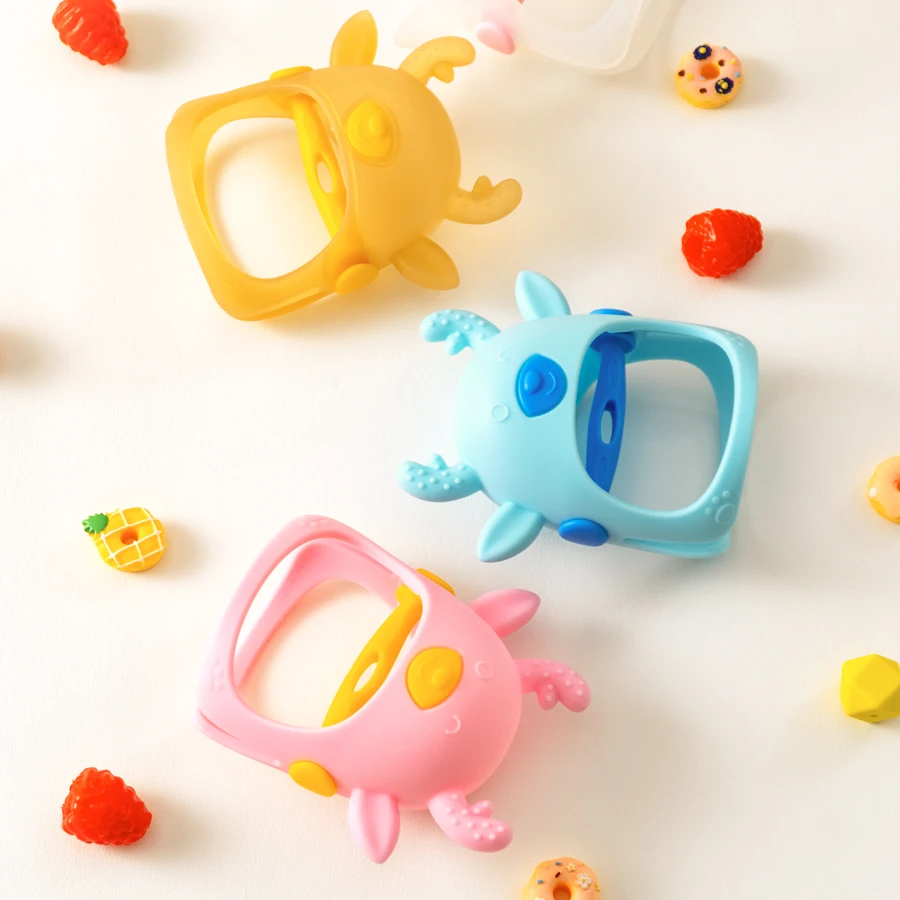 1PC Silicone Baby Teether Cartoon Deer Shape Teethering Toys Cute Baby Toys Soft Baby Care Utensils Anti-eating Baby Items