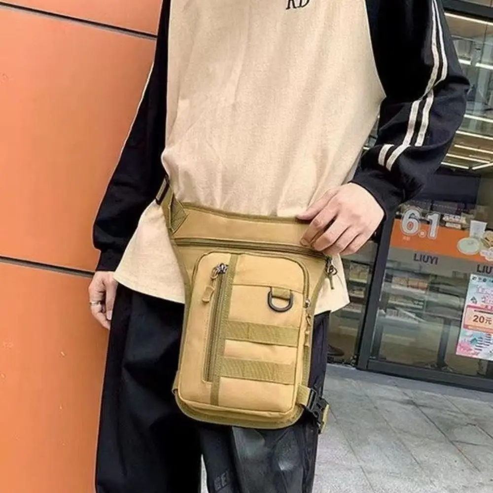 

Portable Adjustable Strap Men Waist Bag Thickened Multi-layered Motorcycle Leg Bag Casual Wear-resistant Fanny Pack Travel