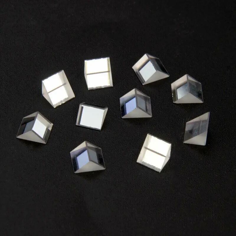 20 PCS Defective 5X5X5mm Optical Triangular Glass Right Angle Prism Optics Light Science Survey 90